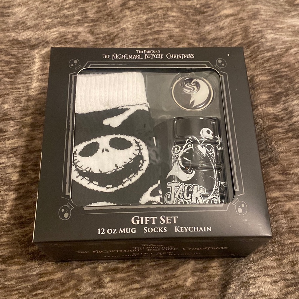 Disney Nightmare Before Christmas Gift Set Mug, Pair of Socks, & Keychain